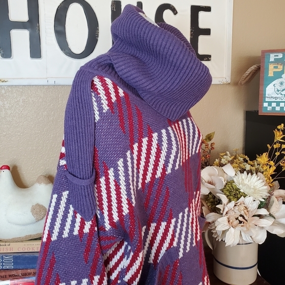 MACHO WOOL BLEND COWL NECK SWEATER SZ 10 - Picture 2 of 5